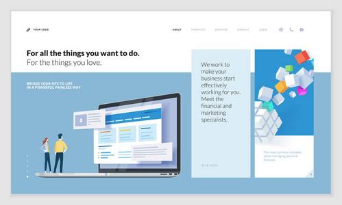 網站和移動網站開發網頁設計的矢量插圖概念.易于編輯和自定義照片