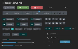 為網頁設計師和開發人員準備的30個免費扁平化ui套件